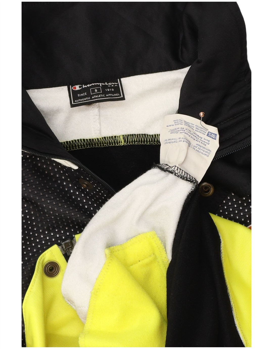 CHAMPION Herren-Trainingsanzugoberteil mit Grafik, Größe S, Schwarz, Farbblock