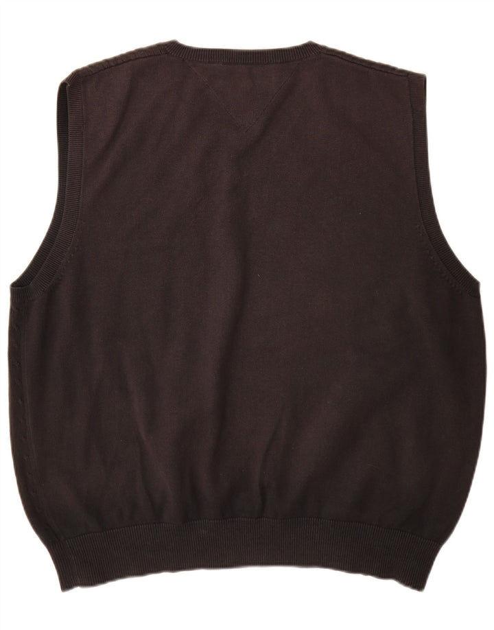 Tommy Hilfiger Herren Weste Tank Top Large Schwarz Baumwolle