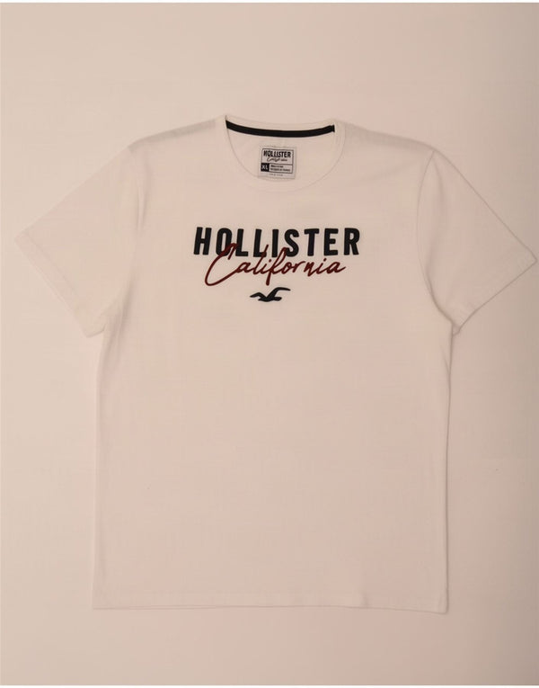 Hollister Herren-T-Shirt mit Grafik, XL, weiße Baumwolle