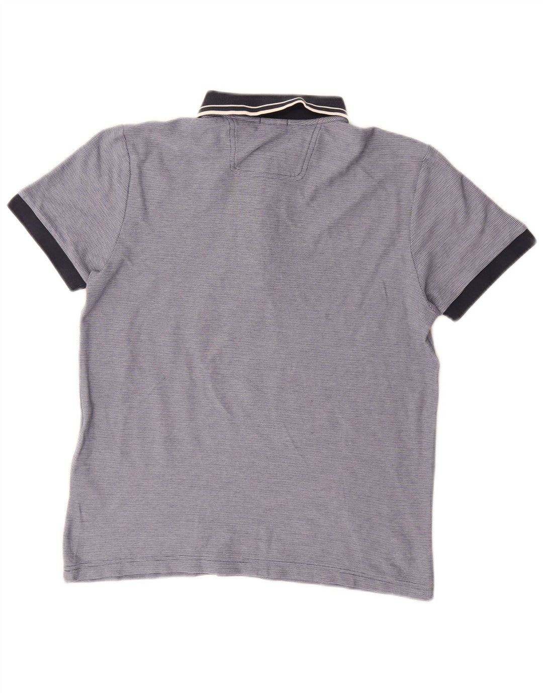 Hugo Boss Herren-Poloshirt mit normaler Passform, mittelblaue Nadelstreifen-Baumwolle