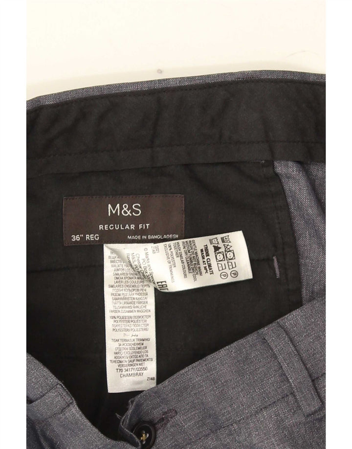 Gerade Herren-Chinohose von Marks & Spencer, W36, L30, grau, Polyester