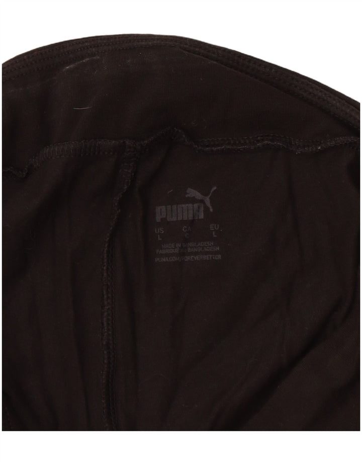 PUMA Damen Graphic Leggings UK 14 Large Schwarz Baumwolle