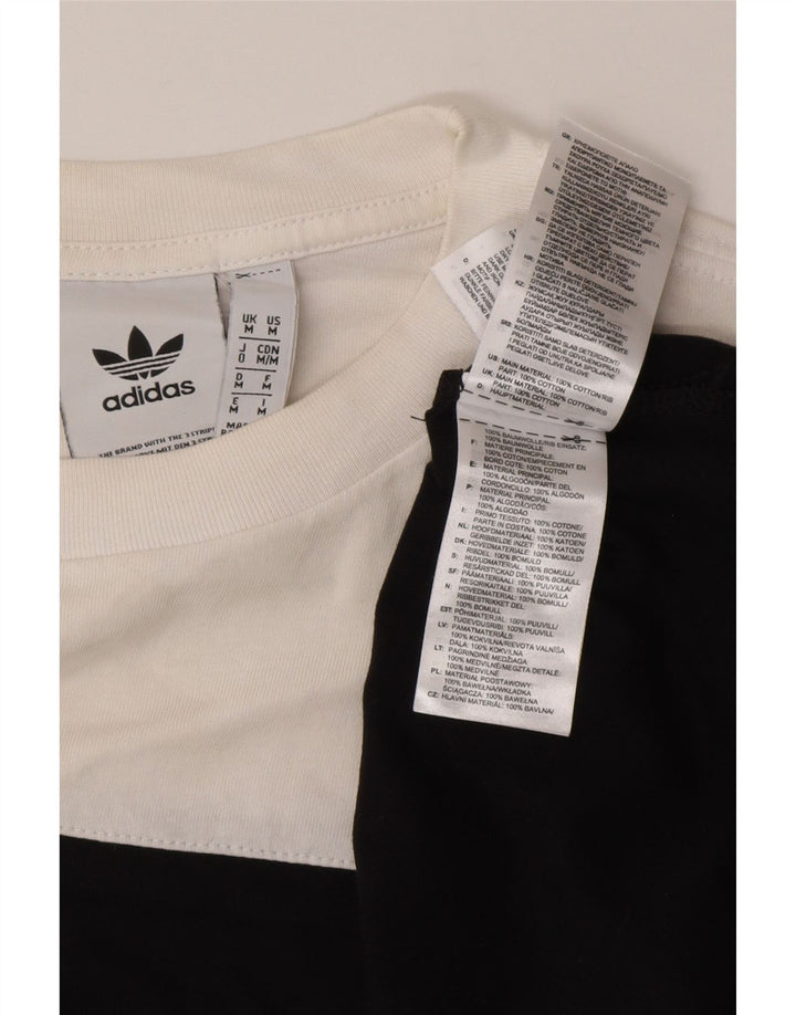 Adidas Herren T-Shirt Top Medium Schwarz Colourblock Baumwolle
