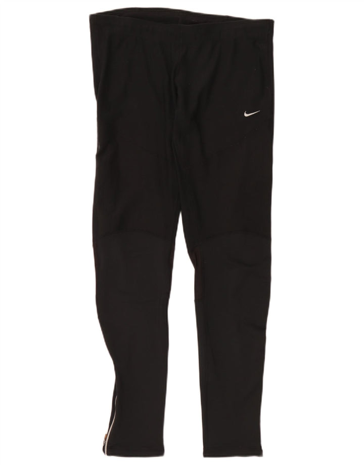 Nike Damen Dri Fit Leggings UK 14 Mittelschwarzes Polyester