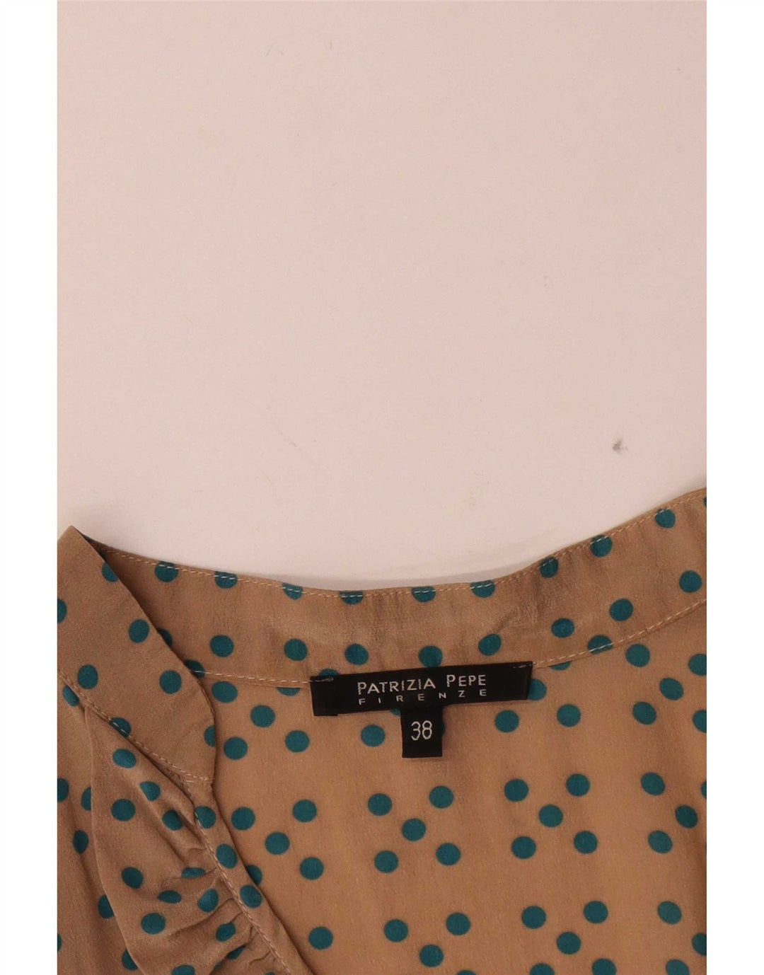 Patrizia Pepe Damen Bluse Top IT 38 XS Beige Polka Dot