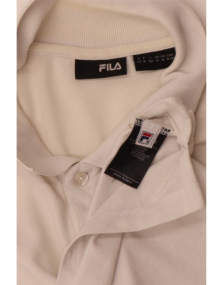 Fila Herren Poloshirt Medium White Cotton