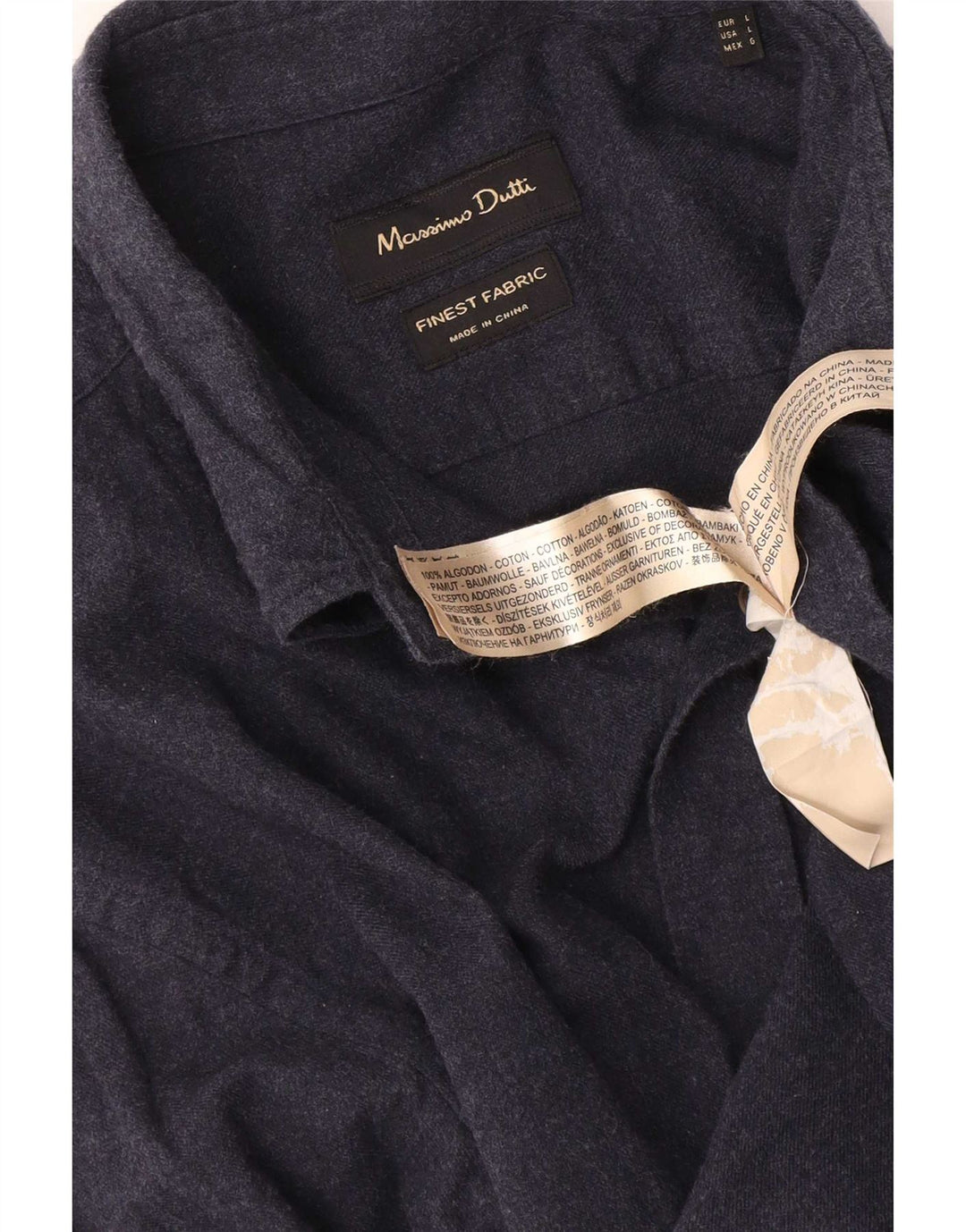 Massimo Dutti Herrenhemd, groß, marineblau, Baumwolle