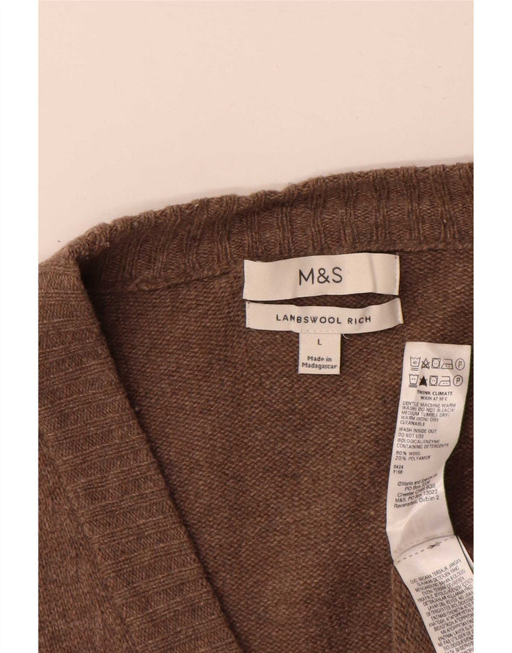 Marks & Spencer Herren-Strickjacke, große braune Wolle
