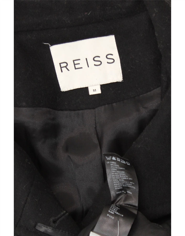 Reiss Damen-Militärmantel UK 12 aus mittelschwarzer Wolle
