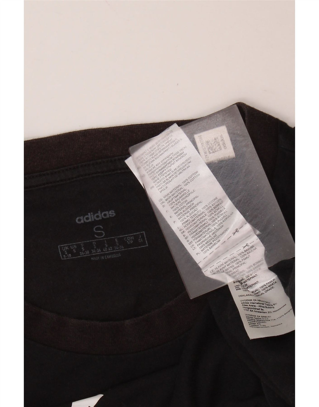 ADIDAS Damen Grafik T-Shirt Top UK 8/10 Small Schwarz Baumwolle