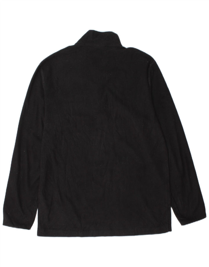CHAMPION Herren-Fleecepullover mit Reißverschluss am Hals, großes, schwarzes Polyester