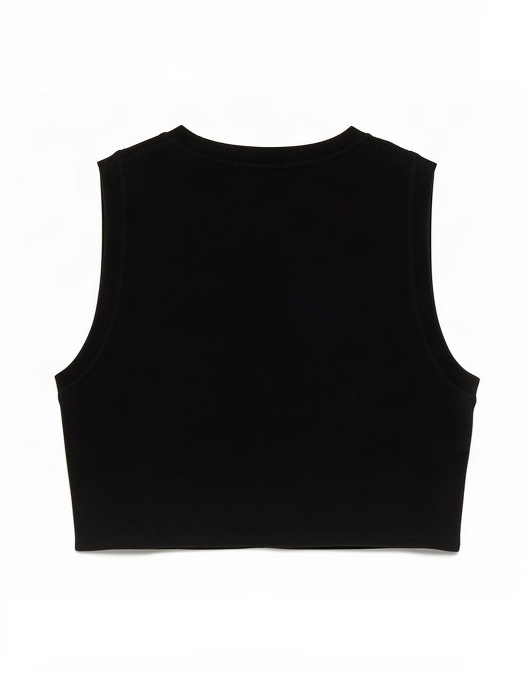 Zara Damen Crop Vest Top UK 12 Mittelschwarze Viskose