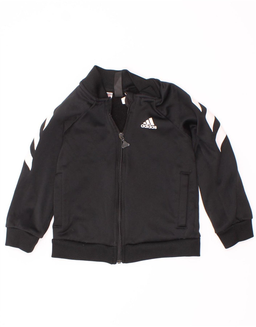 Adidas Jungen-Trainingsanzug-Top-Jacke, 3–4 Jahre, schwarzes Colourblock-Polyester
