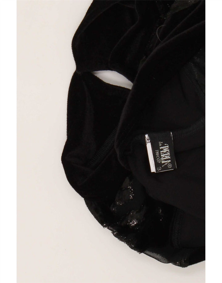 La Perla Langarm-Body für Damen, EU 40, Mittelschwarz, Blumendesigner