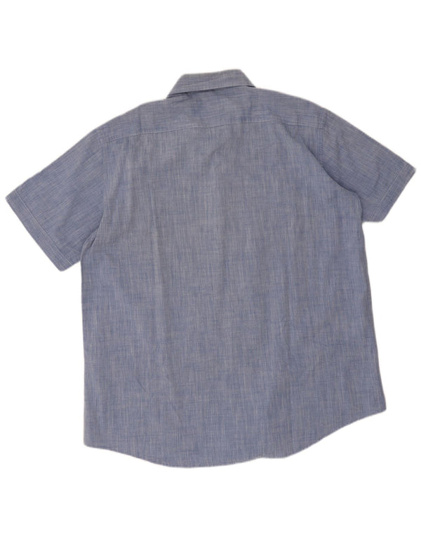 Carrera Herren Kurzarmhemd 2XL Blau Baumwolle