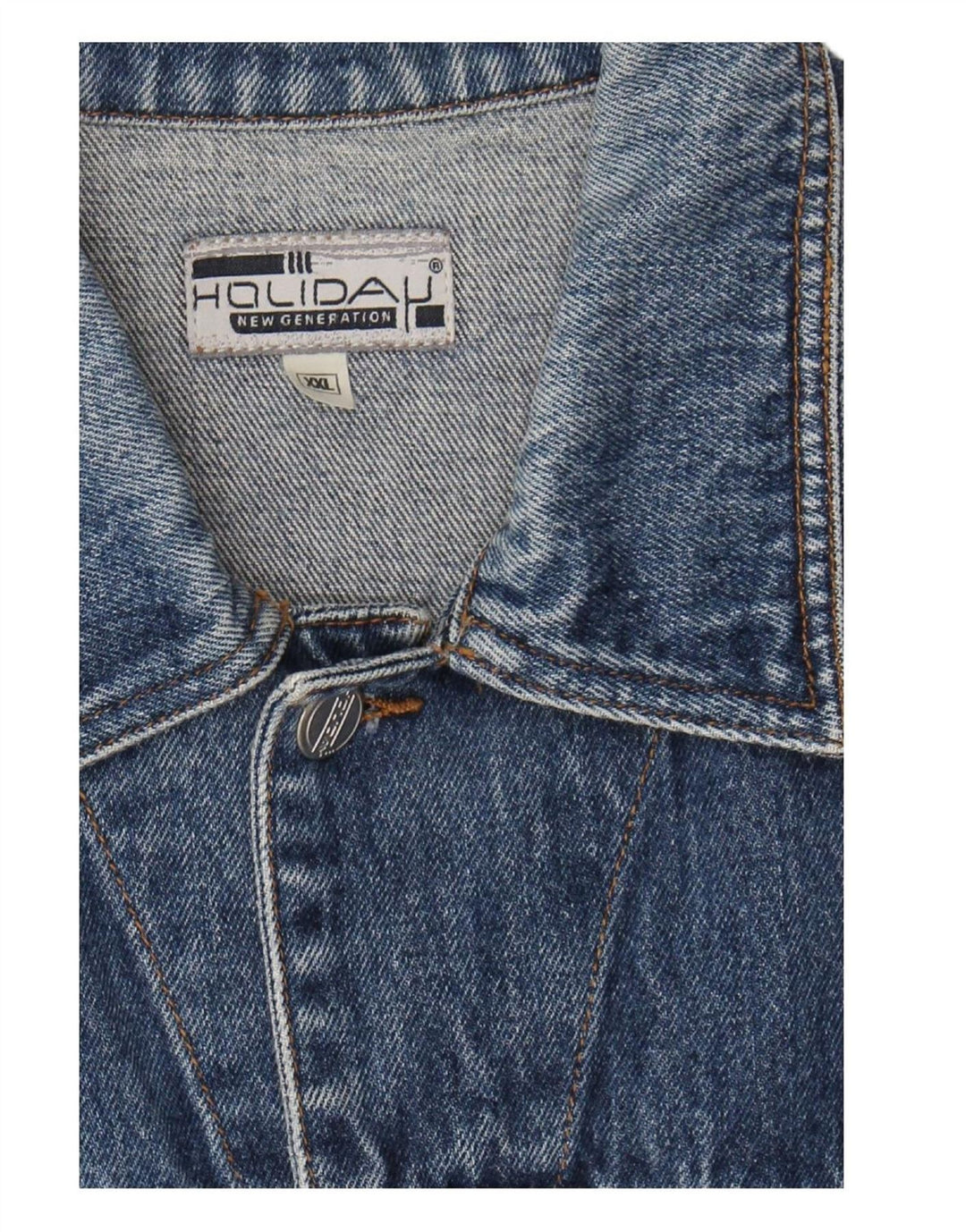 HOLIDAY Mens Denim Jacket UK 44 2XL Blue