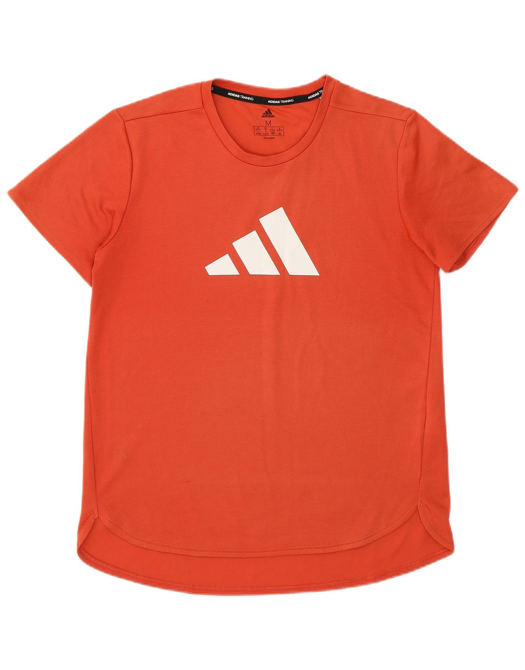 Adidas Damen Graphic T-Shirt Top UK 12/14 Medium Orange Polyester
