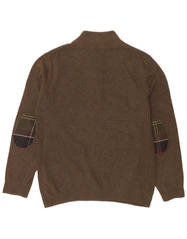 Barbour Herren-Pullover mit Reißverschluss, XL, Khaki, Wolle