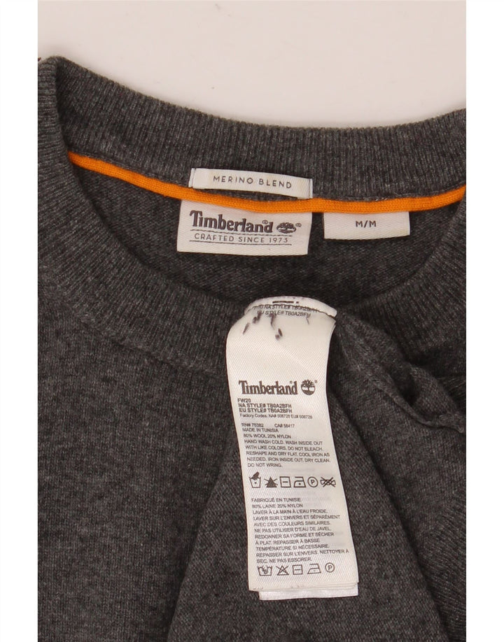 Timberland Herren-Pullover mit Rundhalsausschnitt, mittelgraue Wolle