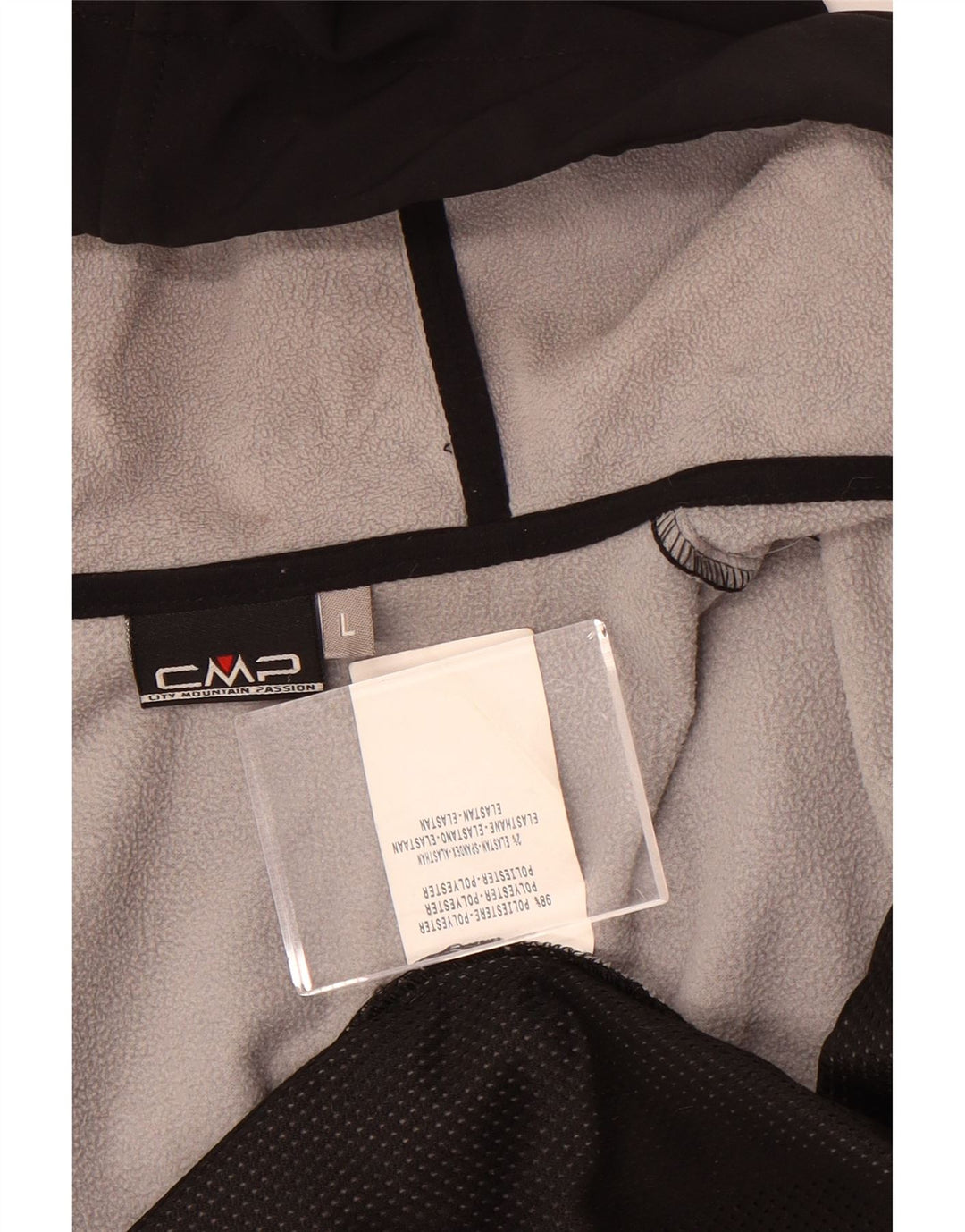 CMP Herren-Windbreakerjacke mit Kapuze, UK 40, Größe L, Schwarz, Colourblock-Polyester