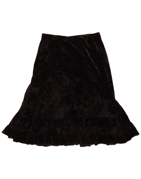 JOSEPH RIBKOFF Damen Velours-Trompetenrock UK 14 Large W30 Schwarz Polyester