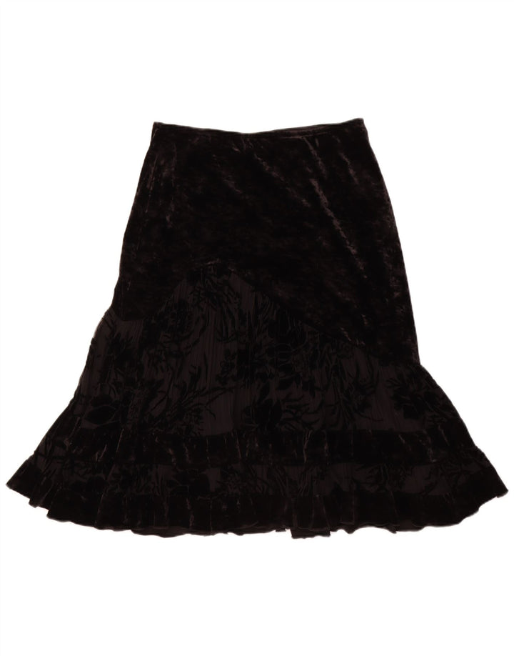 JOSEPH RIBKOFF Damen Velours-Trompetenrock UK 14 Large W30 Schwarz Polyester