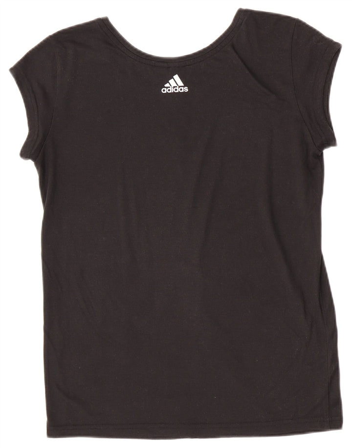 Adidas Damen Graphic T-Shirt Top UK 12 Medium Schwarz