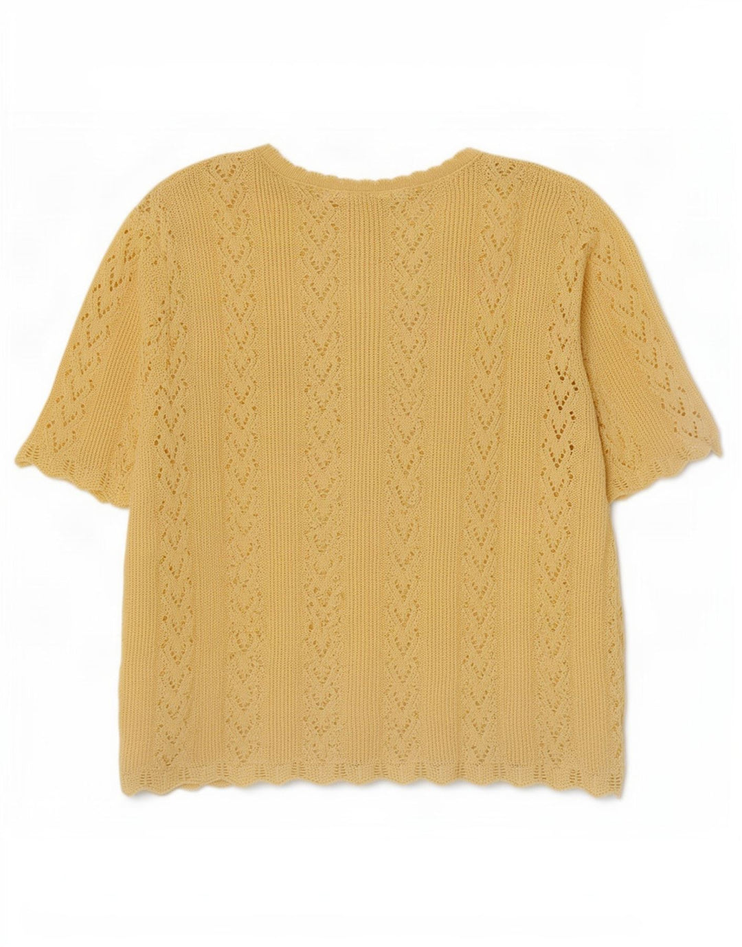 Vintage Damen Übergroße Strickbluse Top UK 14 Mittelgelb