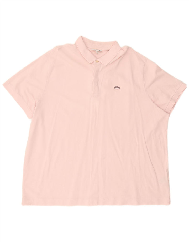 LACOSTE Herren-Poloshirt mit normaler Passform, Größe 9 4XL, rosa Baumwolle