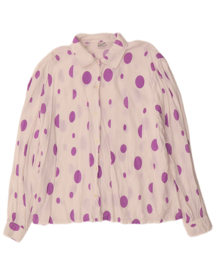 Primavera Firenze Damen Hemdbluse UK 14 Mittelweiß gefleckt