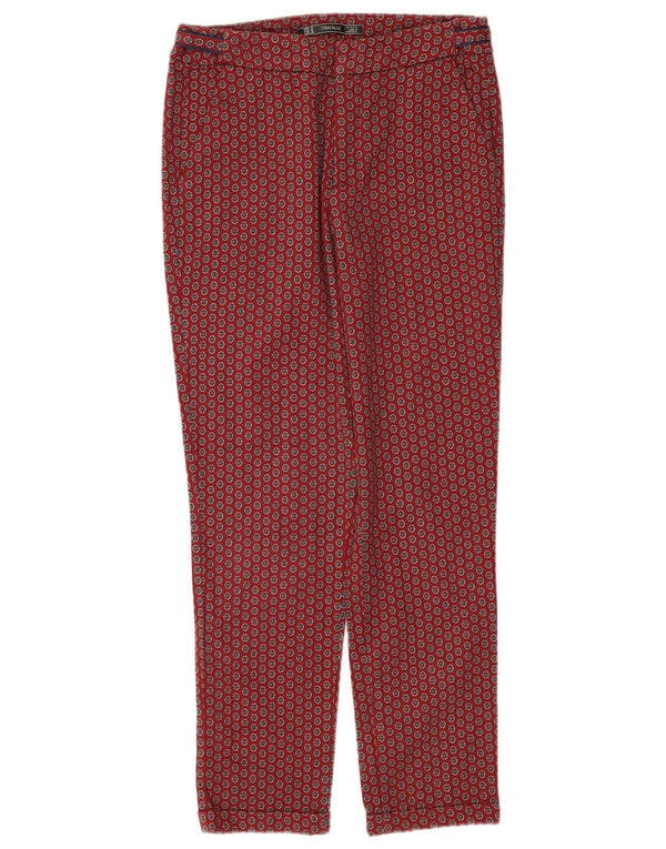 Zara Trafaluc Straight Chino-Hose für Damen, mittelgroß, W28, L28, rot, geometrisch