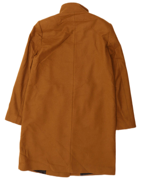 Zara Damen Zweireihiger Mantel UK 10 Small Beige Wolle