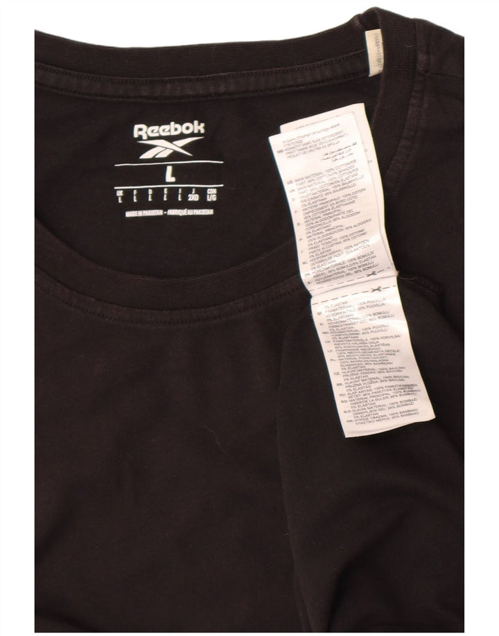 Reebok Herren T-Shirt Top Large Schwarz Baumwolle