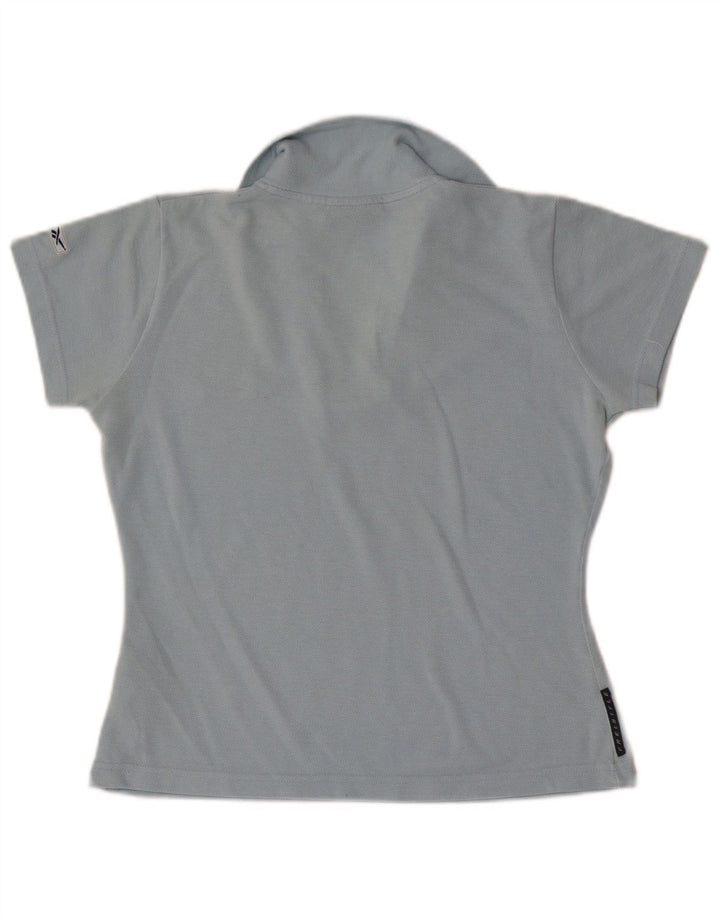Reebok Damen Poloshirt UK 10 Small Blau Polyester