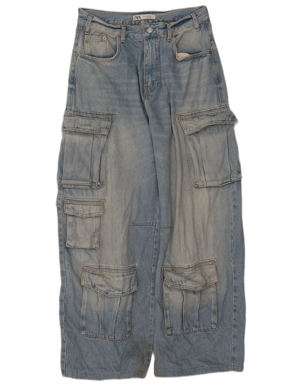 Zara Herren Cargo Wide Leg Jeans EU 40 Medium W31 L29 Blau