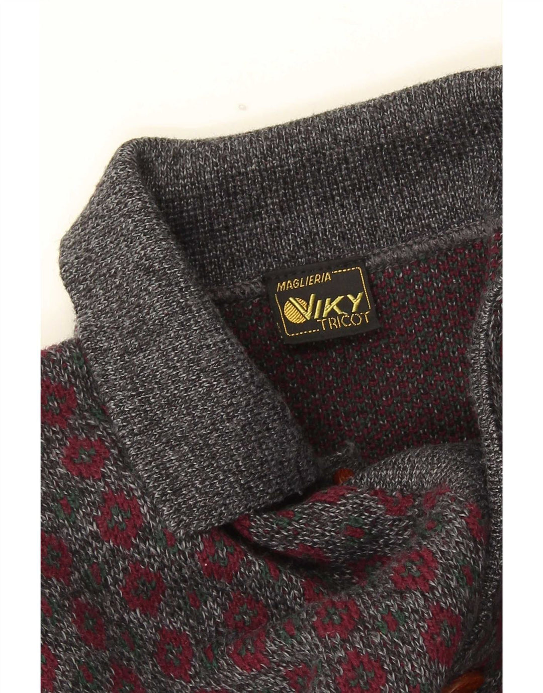 Viky Tricot Herren-Pullover mit Rollkragen, IT 50, mittelgrau, geometrisch