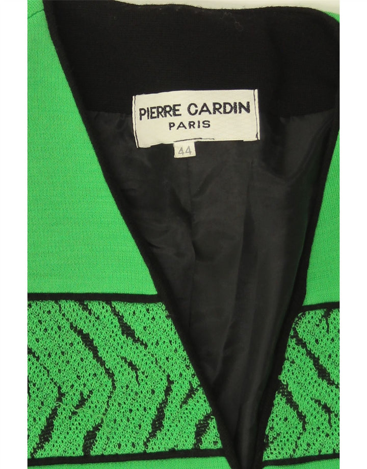 Pierre Cardin Damen-Blazerjacke mit 3 Knöpfen, EU 44, XL, grüne geometrische Wolle