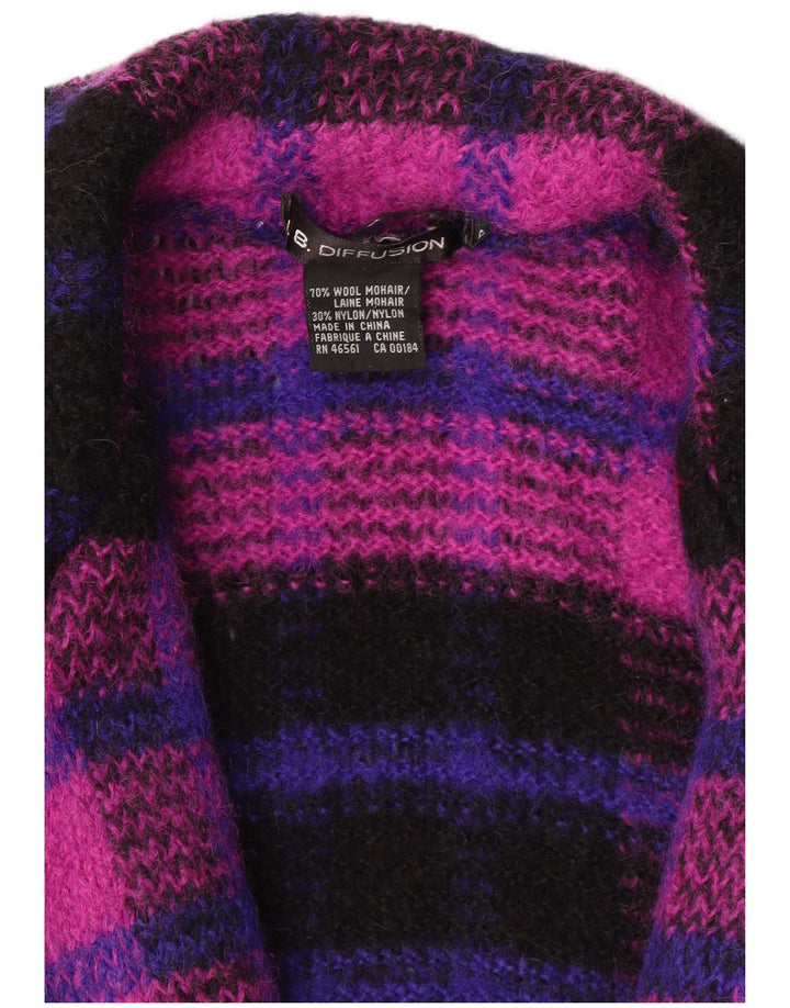 I.B Diffusion Damen Longline-Cardigan-Pullover UK 10 Small Purple Check