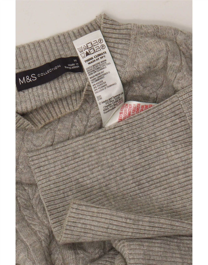 Marks & Spencer Damen-Pullover in Übergröße mit Rundhalsausschnitt, Gr. 14, Mittelgrau
