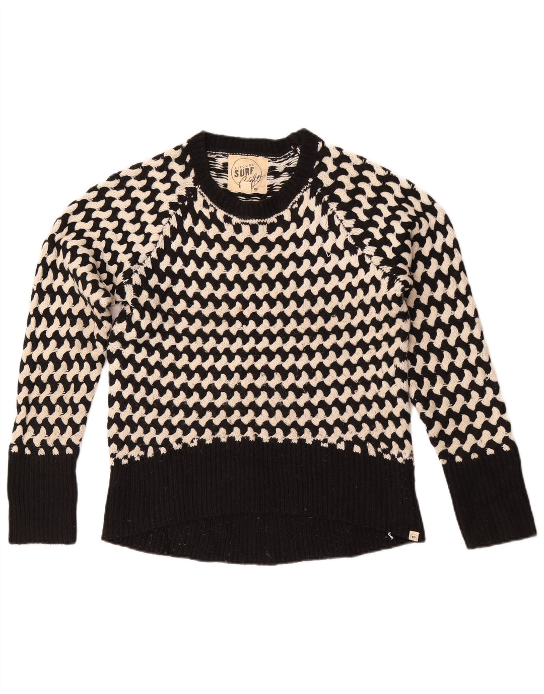 Rip Curl Damen-Pullover mit Rundhalsausschnitt, US 8, mittelschwarz gestreift