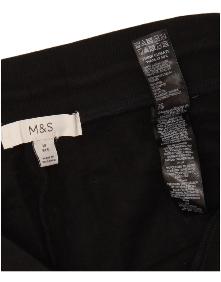 Marks & Spencer Damen-Trainingshose, Jogginghose, Gr. 40, Größe L, Schwarz, Baumwolle