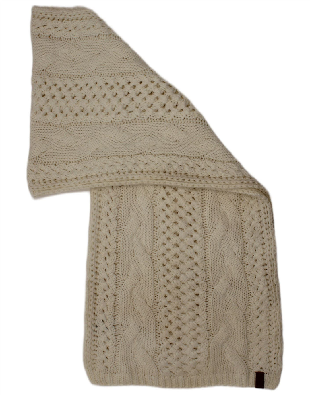 Superdry Strick-Rechteckschal für Damen, Einheitsgröße, gebrochenes weißes Acryl