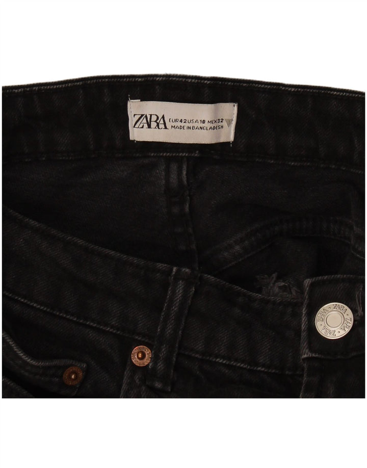 Zara Damen Straight Jeans EU 42 Large W32 L29 Schwarz