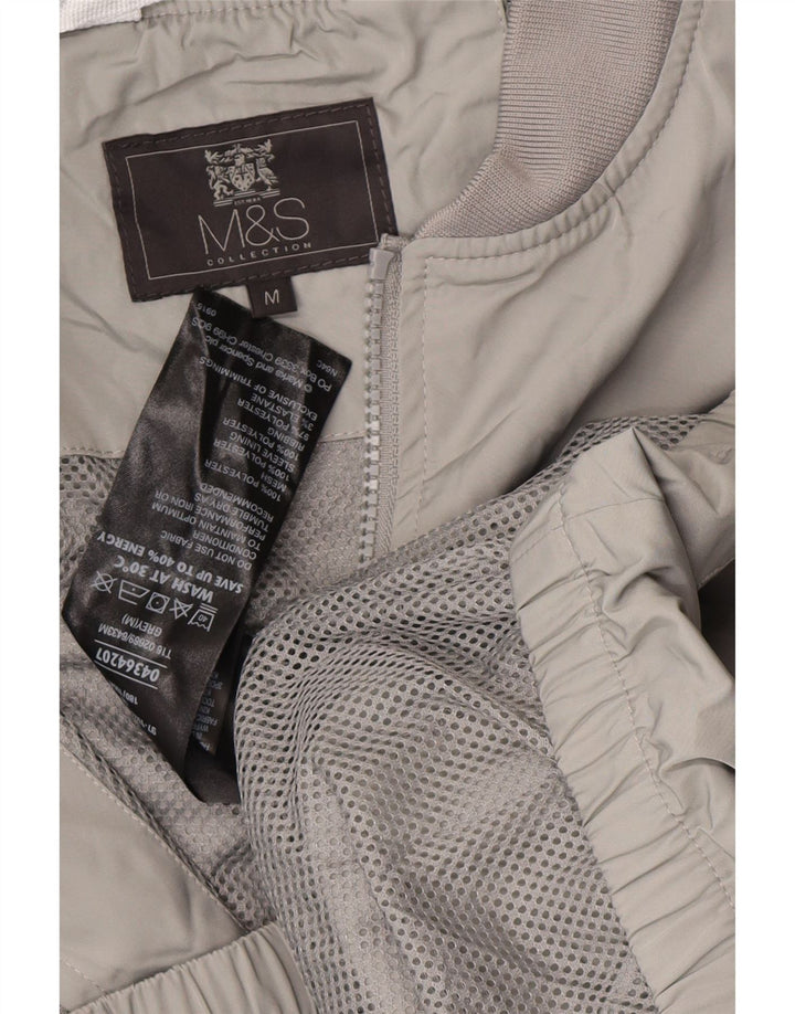 Marks & Spencer Herren Bomberjacke UK 38 Mittelgraues Polyester