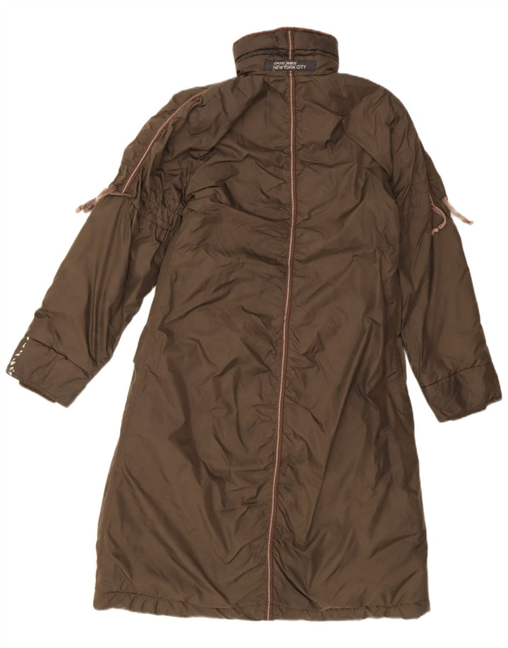 Dkny Damen Wattierter Mantel UK 6 XS Khaki Baumwolle