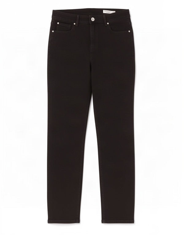 Marks & Spencer Damen The Sienna Straight Jeans UK 14 Large W32 L30 Schwarz