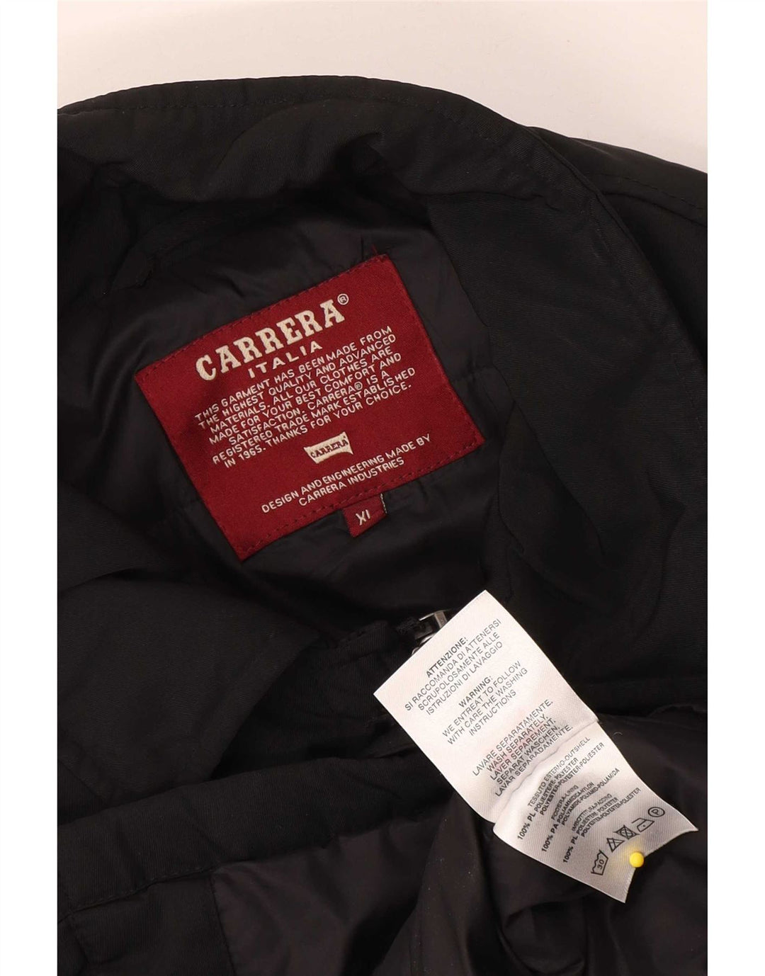 Carrera Herren Wattierter Mantel UK 42 XL Schwarz Polyester