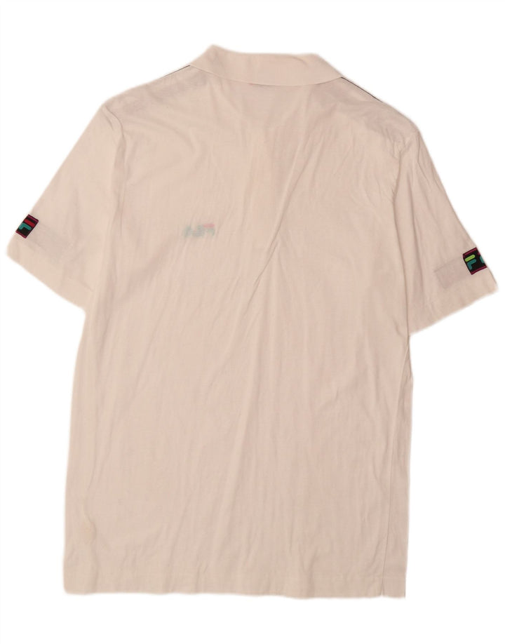 FILA Herren-Poloshirt mit Grafik, IT 50, mittelweiß, Colourblock-Baumwolle