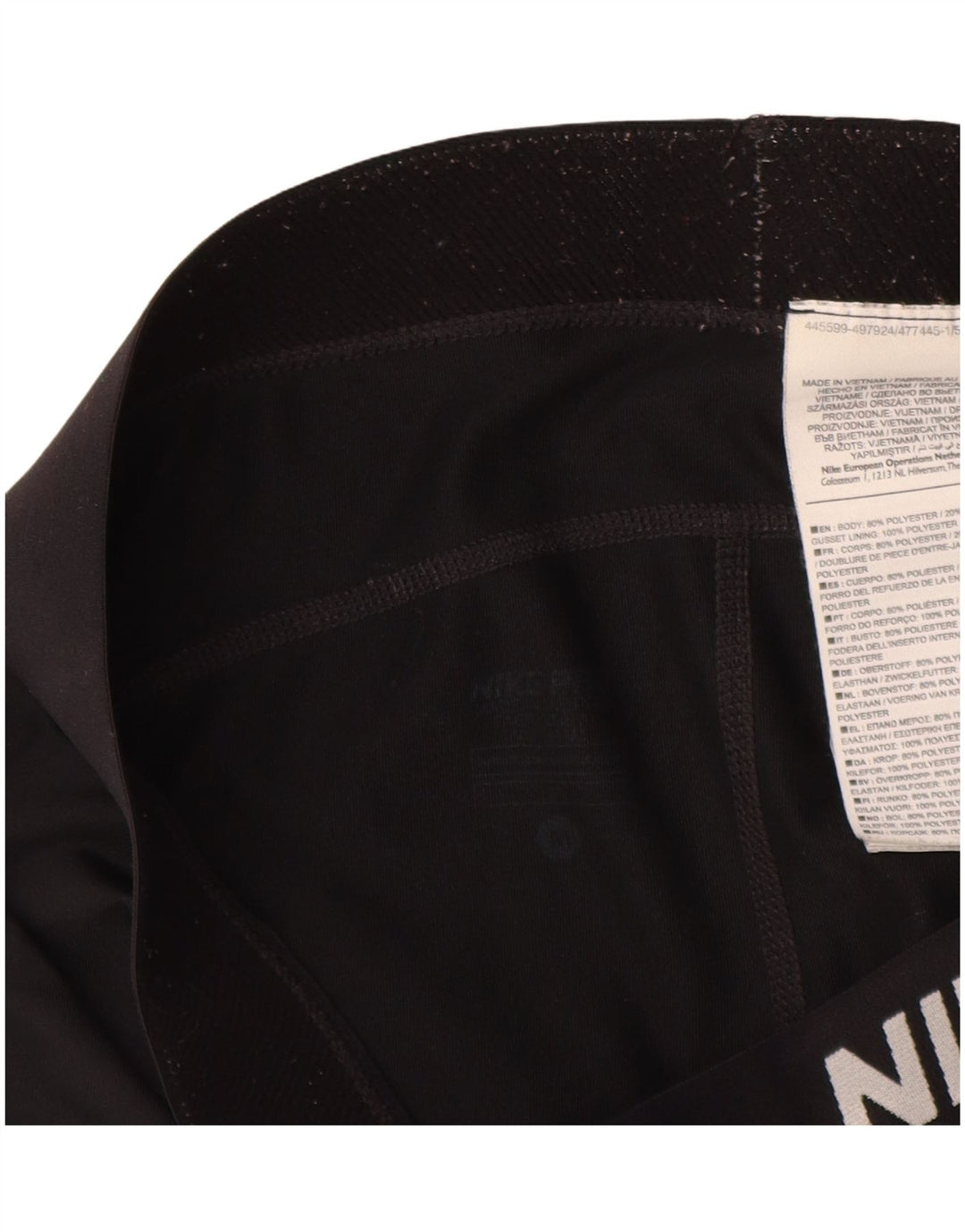 NIKE Womens Dri Fit Graphic Capri Leggings UK 12 Mittelschwarzes Polyester