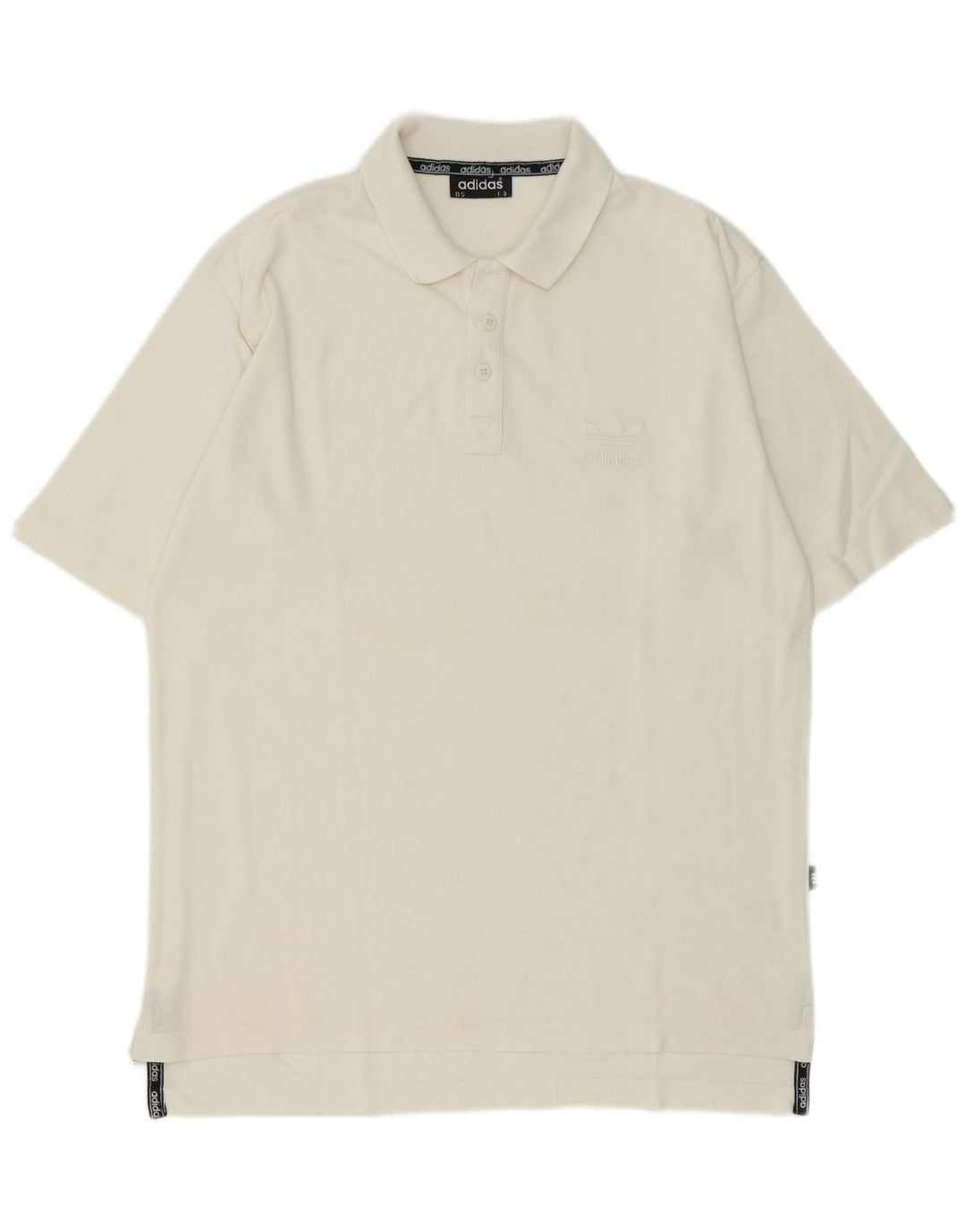 Adidas Herren Poloshirt UK 38/40 Mittelweiße Baumwolle